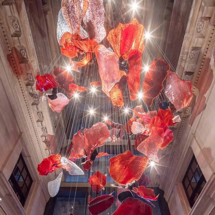 Customized Hotel Lobby Large Lamp Stair Hanging Modern Glass Decorative Lighting Chandelier