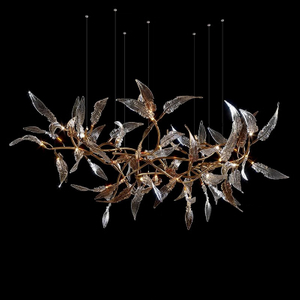 Modern Custom LED Ginkgo Leaf-Inspired Acrylic Branch Light Temperature Chandeliers Pendant Lights for Room