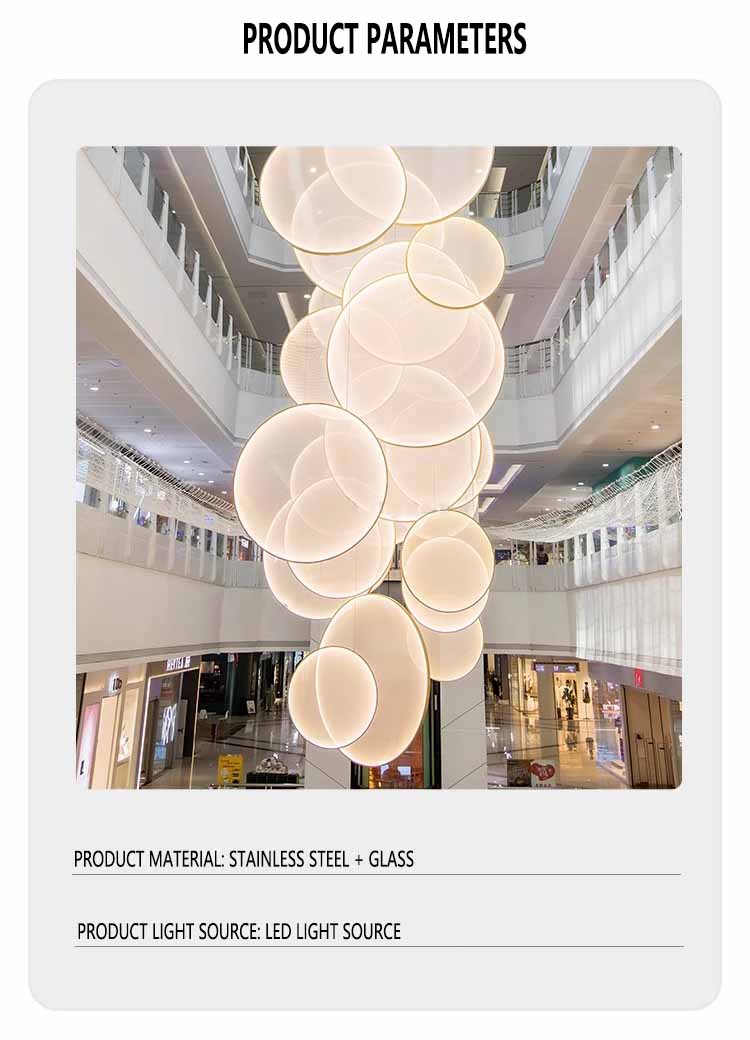Large Modern Art Custom Interior Decoration Chandeliers High Ceiling Hotel Lobby Showroom Design Fabric Chandelier (5)