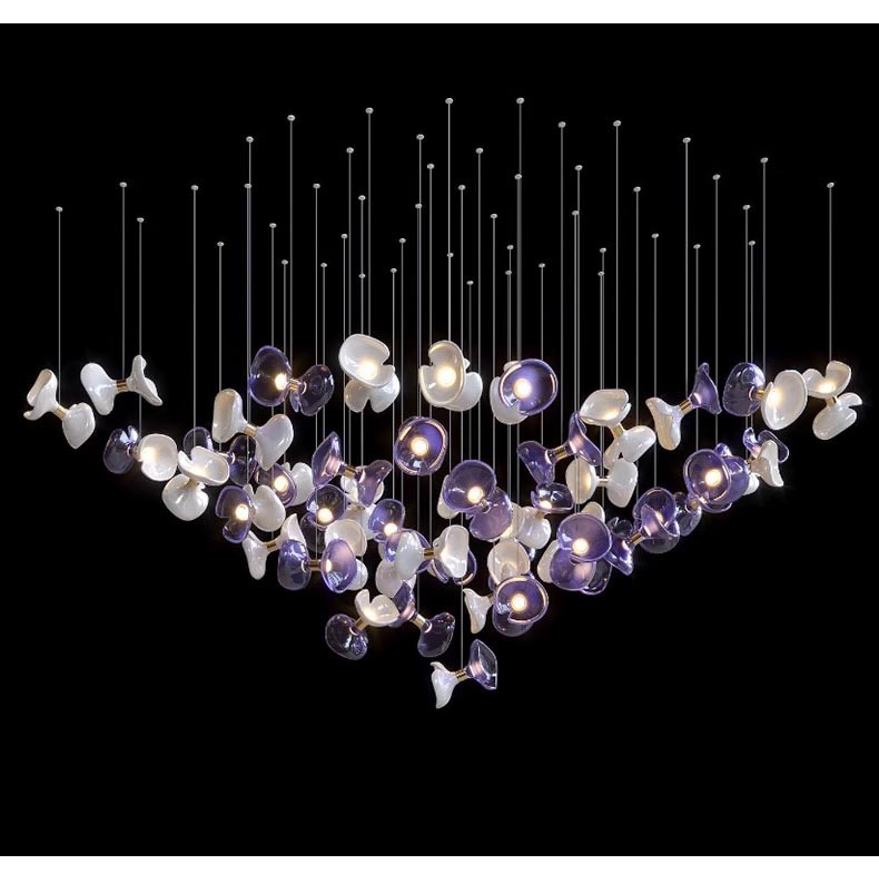 Modern Hotel Lobby Decoration Lighting Dining Room Living Room Custom Glass Chandeliers Pendant Lighting (13)