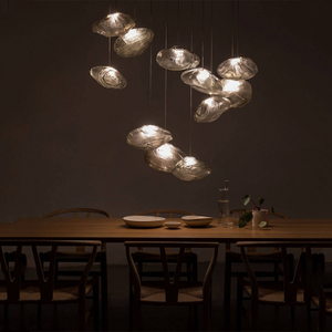Modern Chandelier Glass Parts Restaurant bar Counter Hotel Lobby Chandeliers Pendant Lighting
