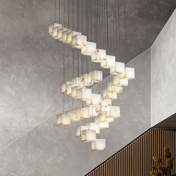 Simple Lamps Long Line Small Chandelier Stairs Restaurant Hotel Lobby Lamp Jade Villa bar bar Chandeliers Pendant Lighits