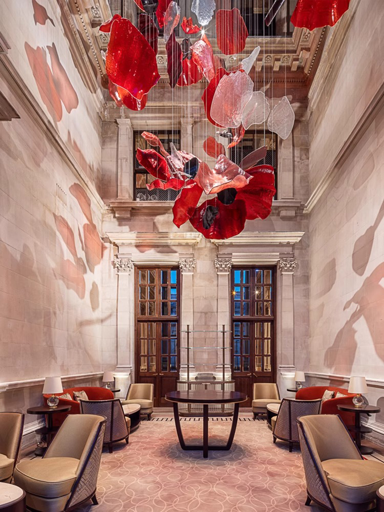 Customized Hotel Lobby Large Lamp Stair Hanging Modern Glass Decorative Lighting Chandelier (7)