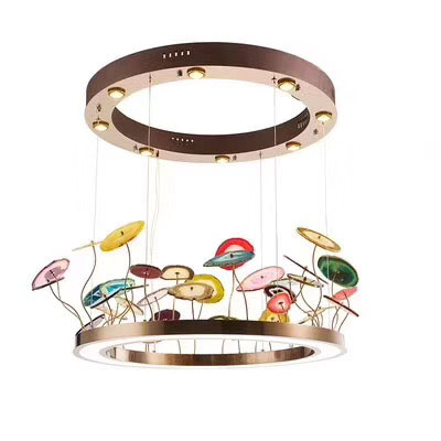 Natural agate living room villa custom chandelier