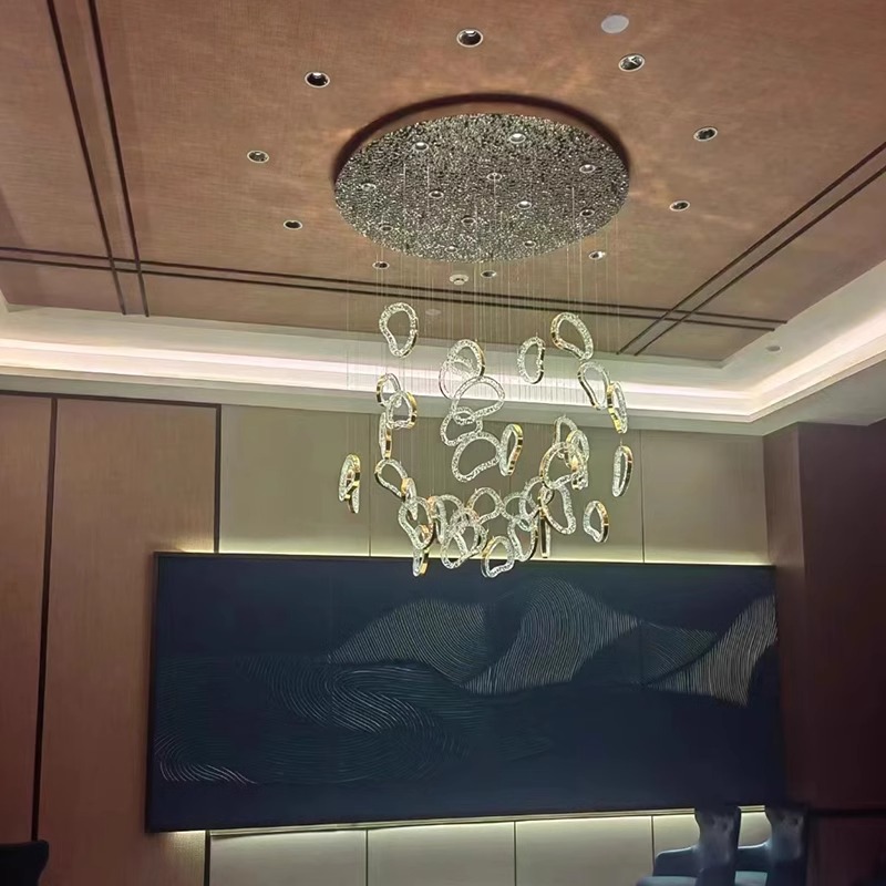 Custom Hotel Lobby Chandelier for Beauty Salon Front Desk Decoration Bar Sand Table Pendant Project Lighting Sales Lighting