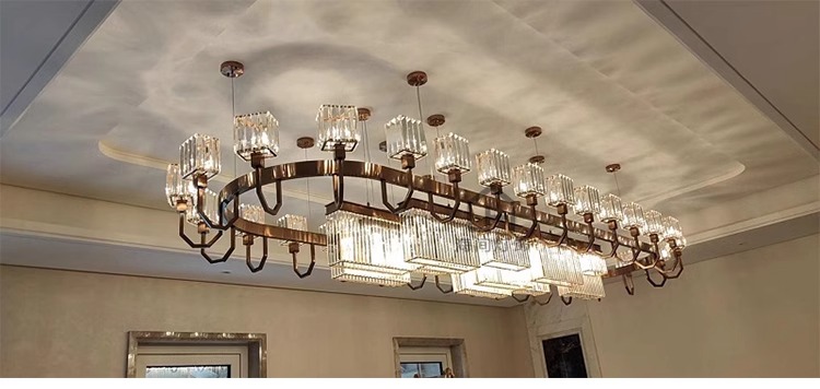 Modern Luxury Large Round Chandelier Restaurant Living Room Hotel Lobby Crystal Custom Engineering Chandelier (1)