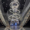 Luxury Custom Lighting Indoor Decoration Hotel Lobby Villa Staircase Ring Butterfly Crystal Led Chandelier