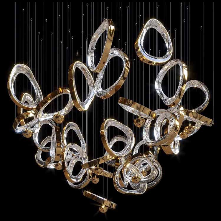 Custom Hotel Lobby Chandelier for Beauty Salon Front Desk Decoration Bar Sand Table Pendant Project Lighting Sales Lighting