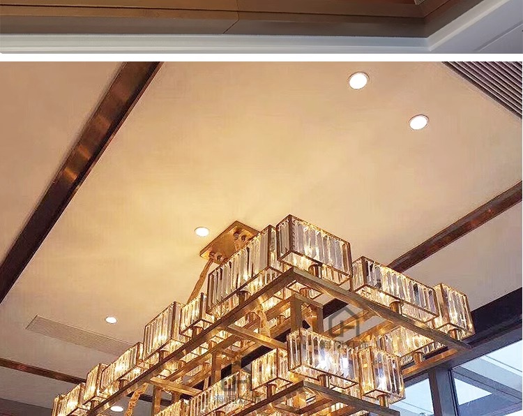 Modern Luxury Large Round Chandelier Restaurant Living Room Hotel Lobby Crystal Custom Engineering Chandelier (11)