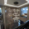 Luxury Custom Lighting Indoor Decoration Hotel Lobby Villa Staircase Ring Butterfly Crystal Led Chandelier
