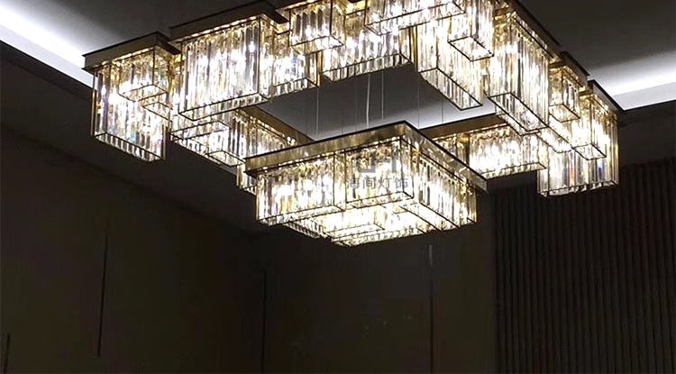 Modern Luxury Large Round Chandelier Restaurant Living Room Hotel Lobby Crystal Custom Engineering Chandelier (13)