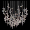 Custom Large Project LED Blown Glass Chandelier Fantasy Clear Spaceship Modern Hotel Lobby Villa Pendant Light