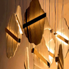 Spanish Unique Alabaster Strip Chandeliers Illa Hotel Conference Room Linear Hanging Chandelier Pendant Lights