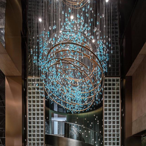 Hotel Lobby Project Large Custom Banquet Hall Villa Luxury Crystal Chandelier Pendant Lighting
