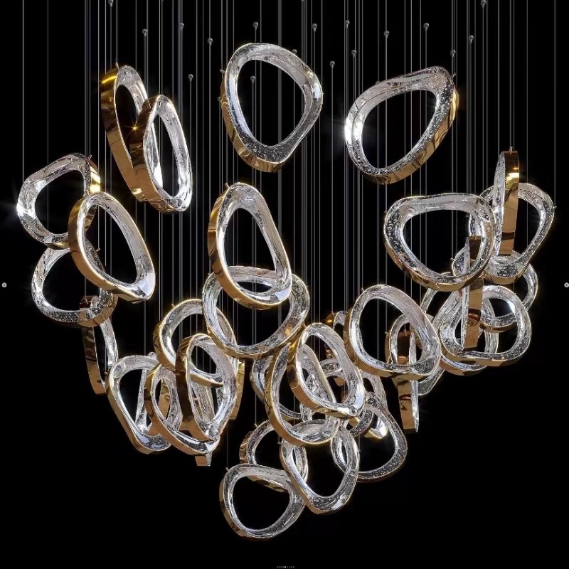 Custom Hotel Lobby Chandelier for Beauty Salon Front Desk Decoration Bar Sand Table Pendant Project Lighting Sales Lighting