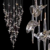 Custom Large Project LED Blown Glass Chandelier Fantasy Clear Spaceship Modern Hotel Lobby Villa Pendant Light