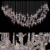 Custom Large Project LED Blown Glass Chandelier Fantasy Clear Spaceship Modern Hotel Lobby Villa Pendant Light