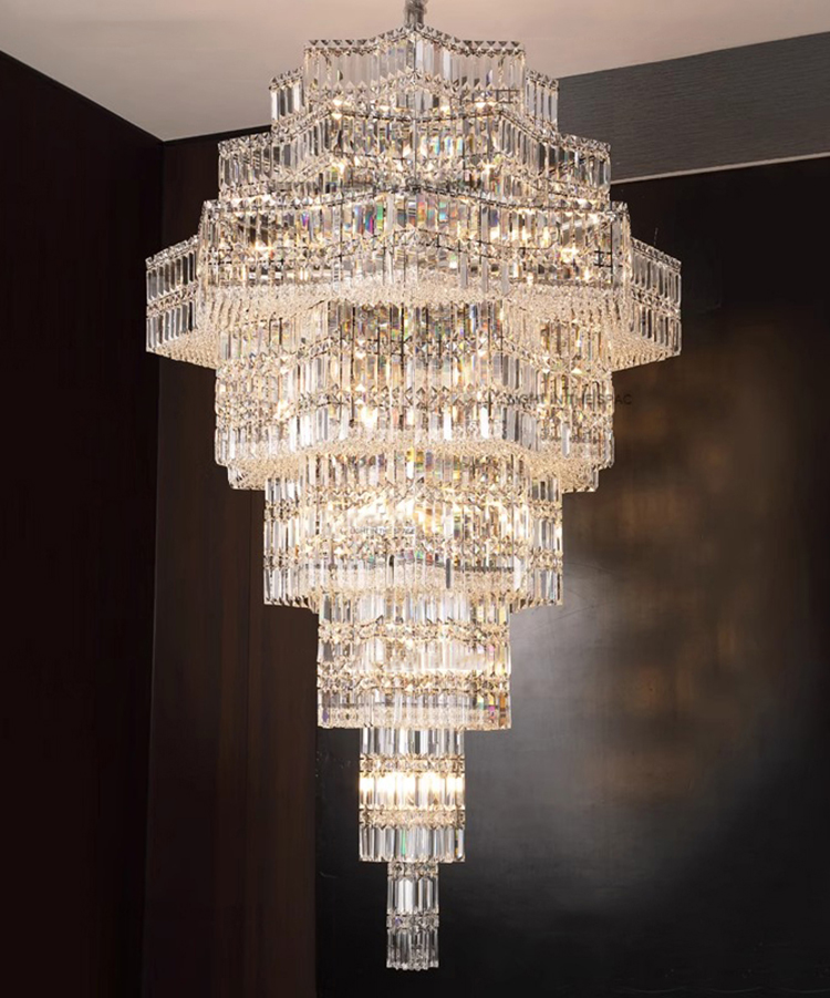 Luxury Egyptian Crystal Chandelier Staircase Light Living Room and Villa Crystal Chandelier&pendant Lighting (1)